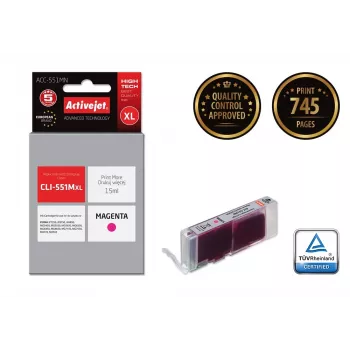 Activejet ACC-551MN Tintenpatrone (Ersatz für Canon CLI-551M; Supreme; 15 ml; Magenta)