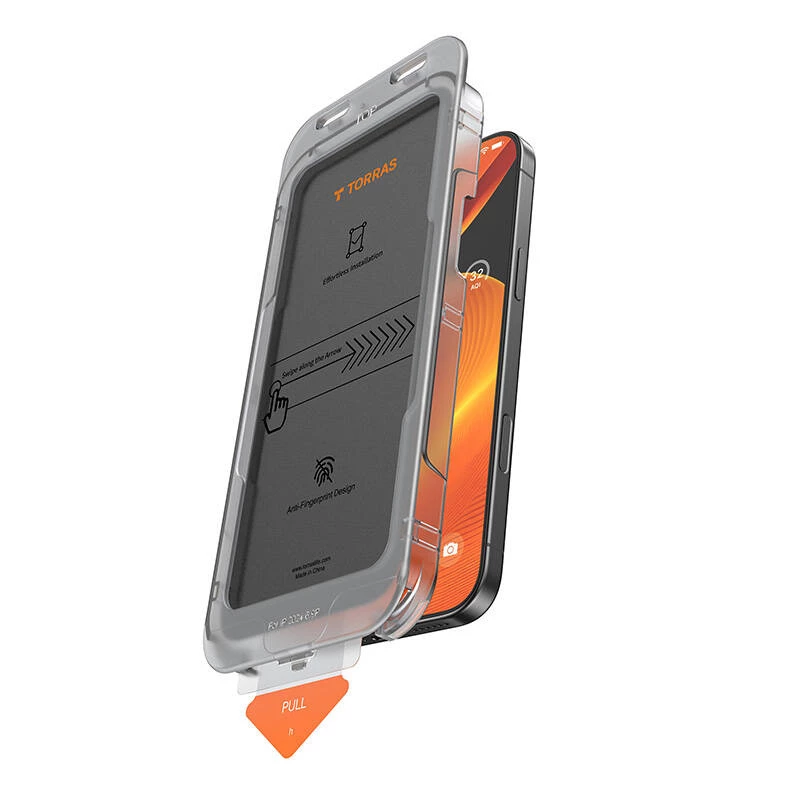 Blickschutzglas-Displayschutz Torras Install Master für iPhone 16 Plus (Modell X00FX1563)
