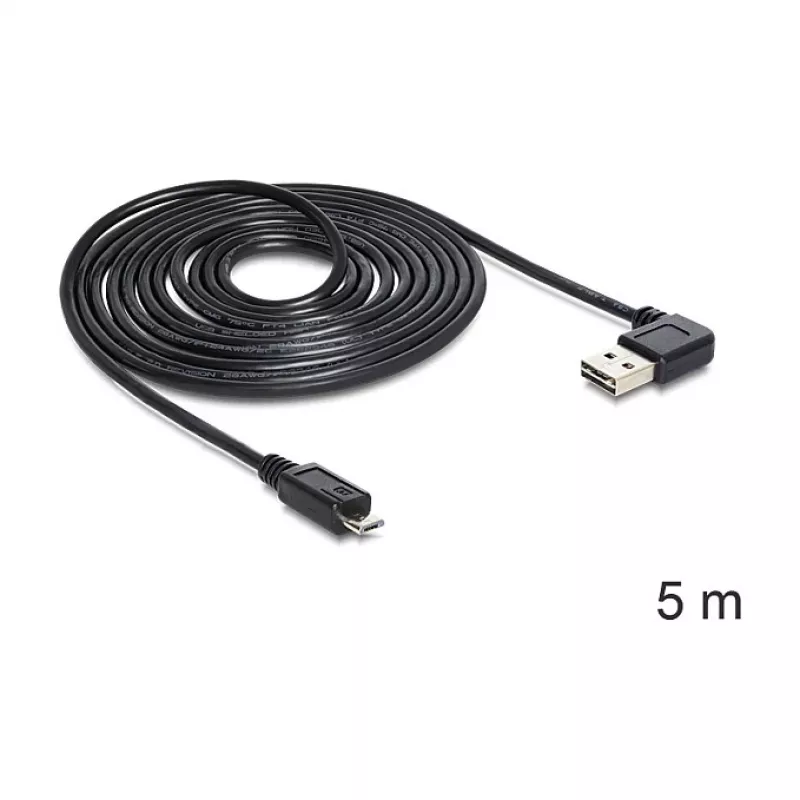 USB-Kabel DeLOCK USB 2.0 5m USB A Micro-USB B Schwarz