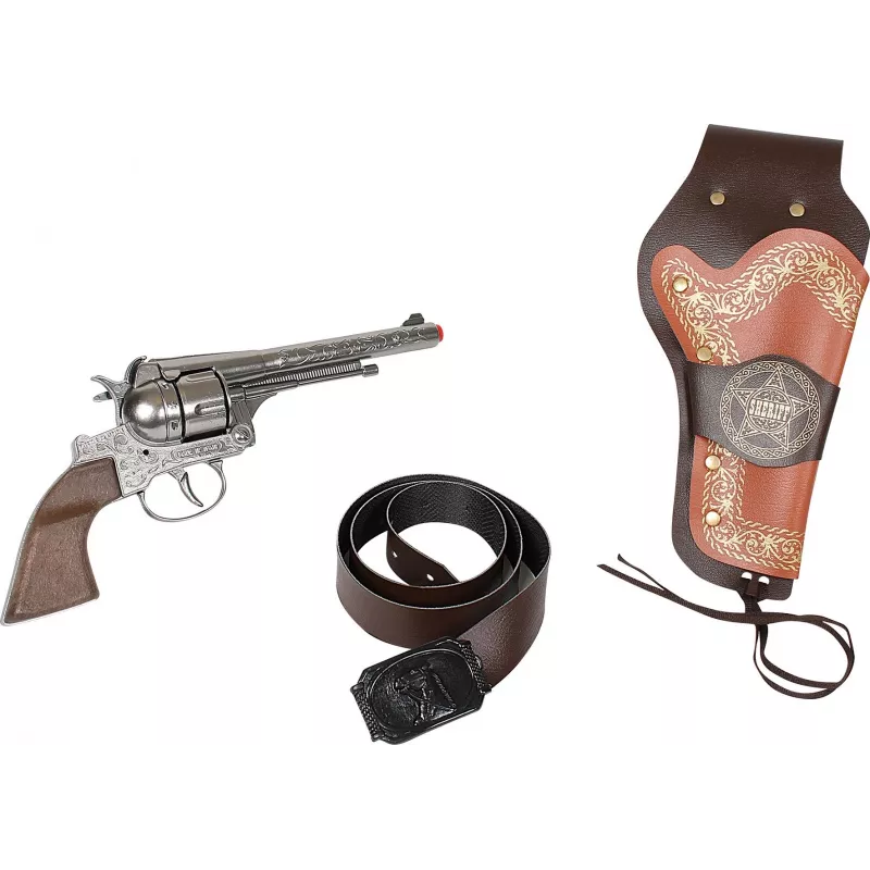 Gonher Metall-Revolver mit Holster und Gürtel