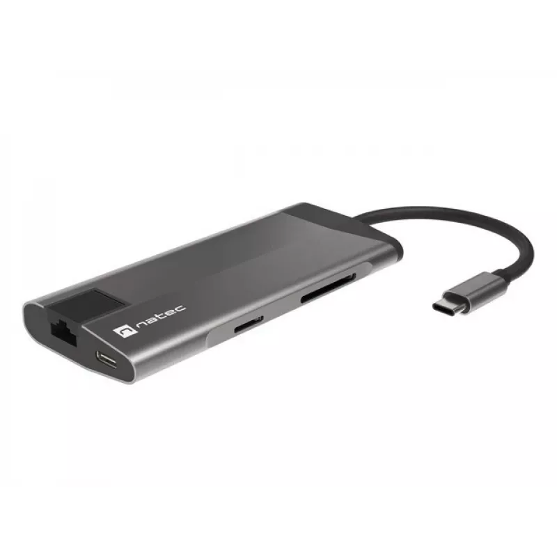 NATEC Fowler Plus USB Type-C Schwarz Grau MicroSD SD Hub