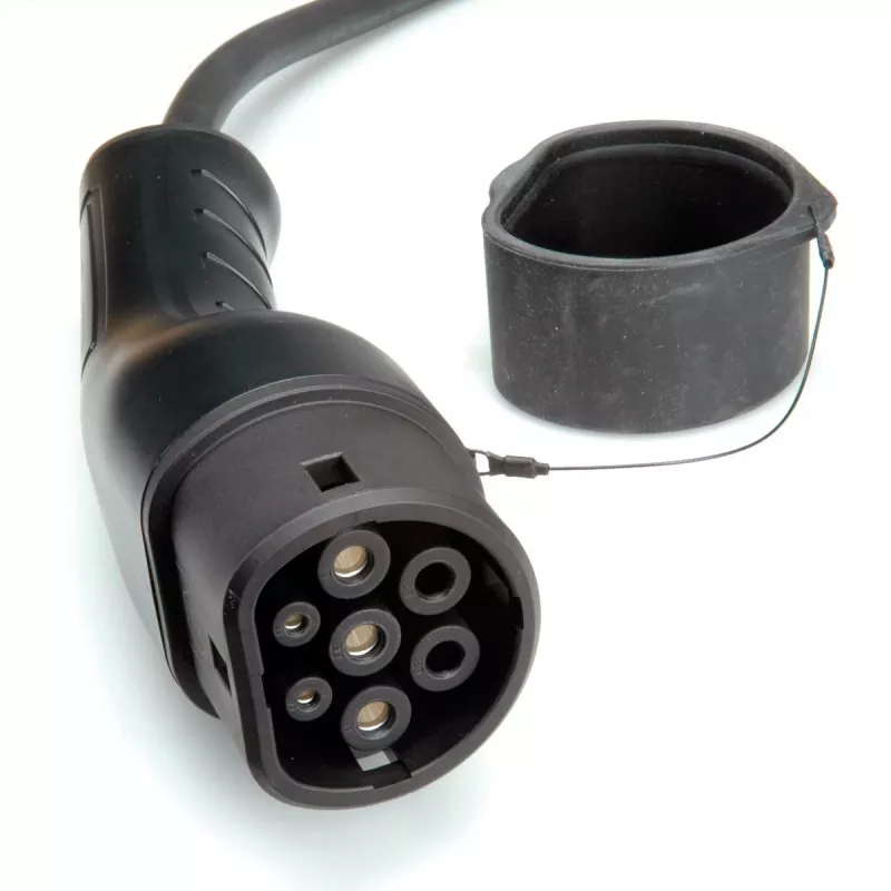 Elektrofahrzeug-Ladekabel ROLINE Typ 2 – 5 m, 22 kW (3-phasig), 32 A, 480 V, schwarz