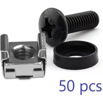 Käfigmuttern-Set LOGON RAX105 Schwarz Silber Edelstahl 50 Stk.