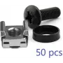 Käfigmuttern-Set LOGON RAX105 Schwarz Silber Edelstahl 50 Stk.