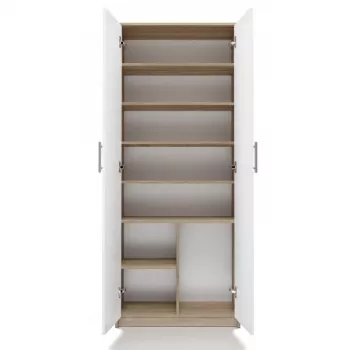 Aktenschrank OLIV 2D 74x35x180 cm, Sonoma-Eiche/weiß