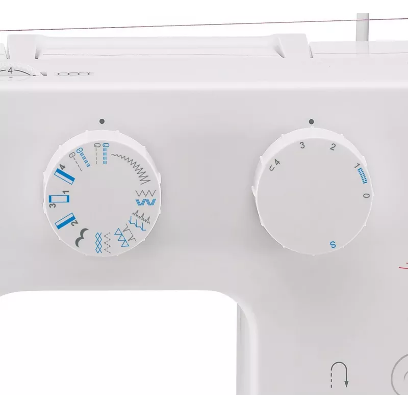 SINGER automatische Nähmaschine Promise 1412 — elektrisch, 12 integrierte Stiche, Drehwahlschalter, weiß