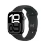 Apple Watch Series 10 GPS 46mm Gehäuse aus Aluminium in Jet Schwarz mit schwarzem Sportarmband – M/L