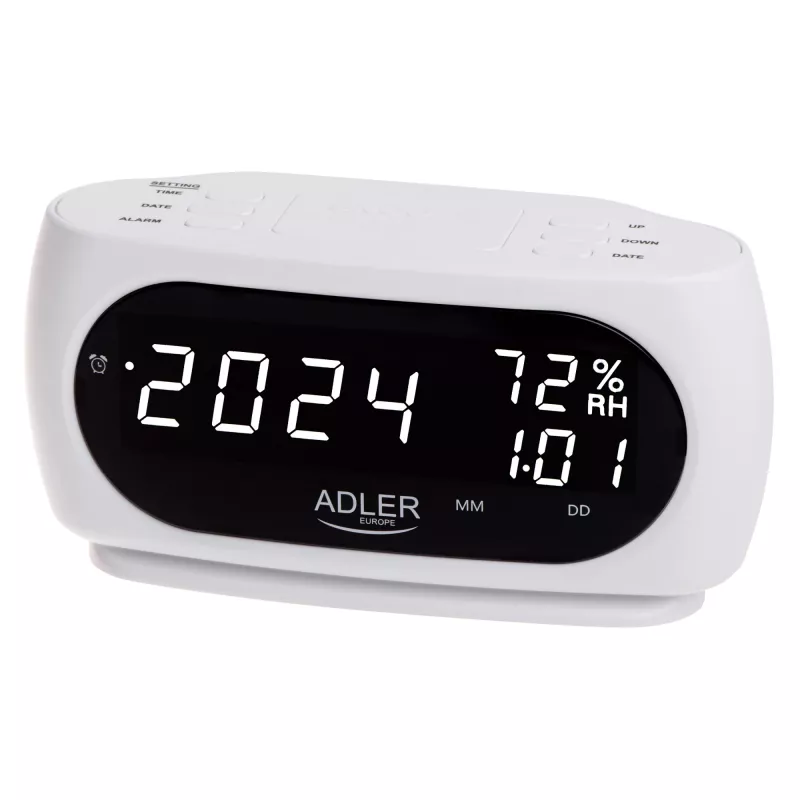 Adler AD 1186W Wecker Digitalwecker Schwarz, Weiß