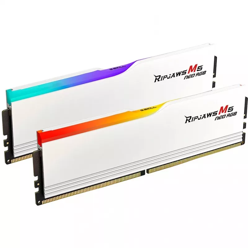 DIMM 64 GB DDR5-6000 (2x 32 GB) Dual-Kit, Speicher Weiß, F5-6000J2836G32GX2-RM5NRW, Ripjaws M5 Neo RGB, AMD EXPO
