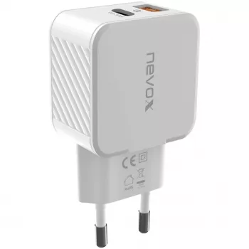 nevox USB PD Type C + USB QC 3.0 Ladegerät 30 Watt Weiß (2009)