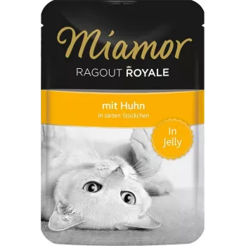 Nassfutter für Katzen Miamor Ragout Royale in Gelee 100 g — Huhn, ausgewachsene Katzen, Beutel