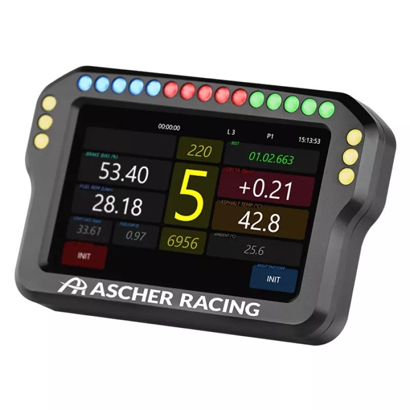 Lenkrad-Dashboard Ascher Racing 4 Zoll Modell 76080028 für Simracing-Setups