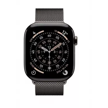 Apple Watch Series 11 GPS + Cellular 46mm Slate Titanium Case with Slate Milanese Loop M/L