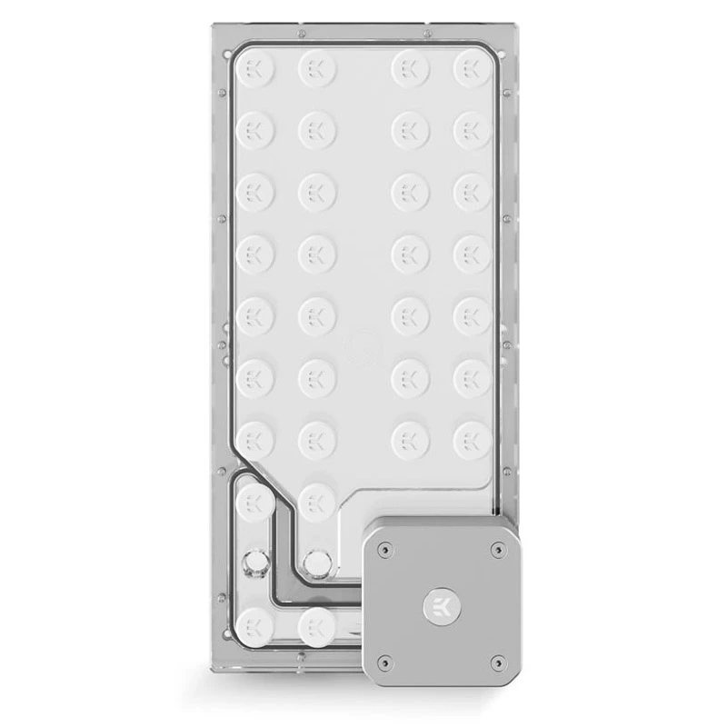Distroplate ek water blocks EK-QuantumX Loophole D5 PWM silber — Verteilerplatte für D5-Pumpe, silberne Oberfläche
