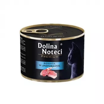Nassfutter für Katzen Dolina Noteci Premium Lamm 185 g Dose — ausgewachsene Katzen, Hypersensitivitätsrezeptur
