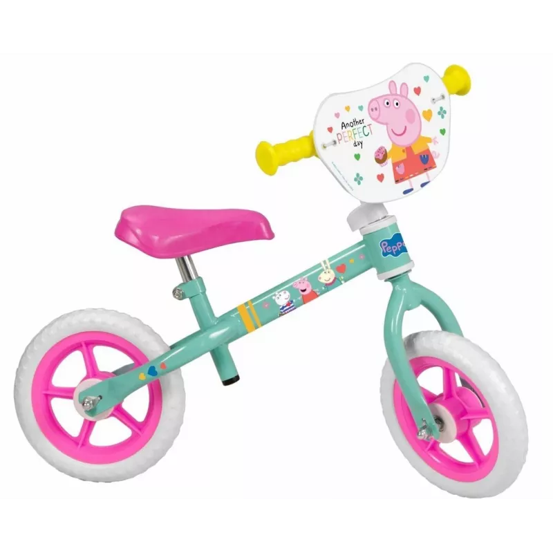 Kinderfahrrad Toimsa TOI198 — Stahlrahmen 25,4 cm (10 Zoll), Unisex, Handbremse, 2 Räder, 3,5 kg, grün mehrfarbig
