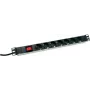 Steckdosenleiste DIGITUS DN-19 PDU-7S – 7 Ausgänge, 230 V, 0,48 m Kabel