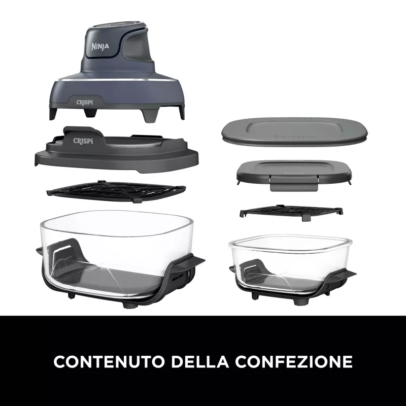 Ninja CRISPi Single 3,8 L 1700 W Heißluftfritteuse Blau, Grau, Transparent