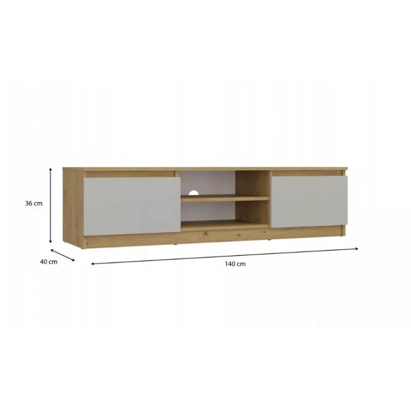 MALWA 140 TV-Schrank, Artisan-Eiche/Kaschmir