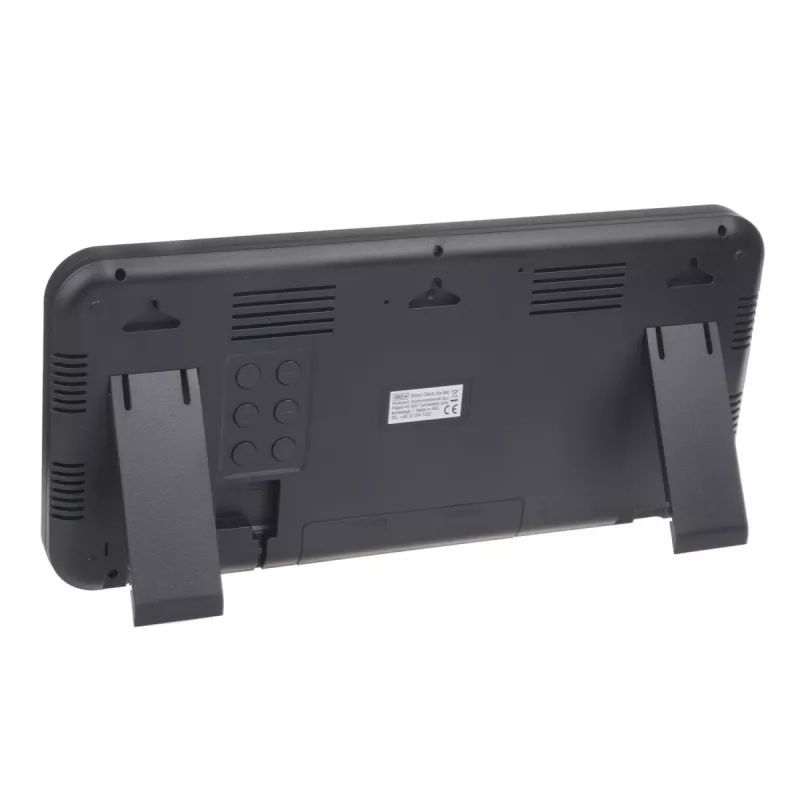 Große Digitaluhr Wandmontage freistehend mit Temperatursensor 37x17cm LCD-Anzeige Netzadapter & batteriebetrieben