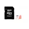 MicroSDXC-Karte Silicon Power Superior 128GB UHS‑I Class 10 U3 V30, 100/80 MB/s, weiß/pfirsich