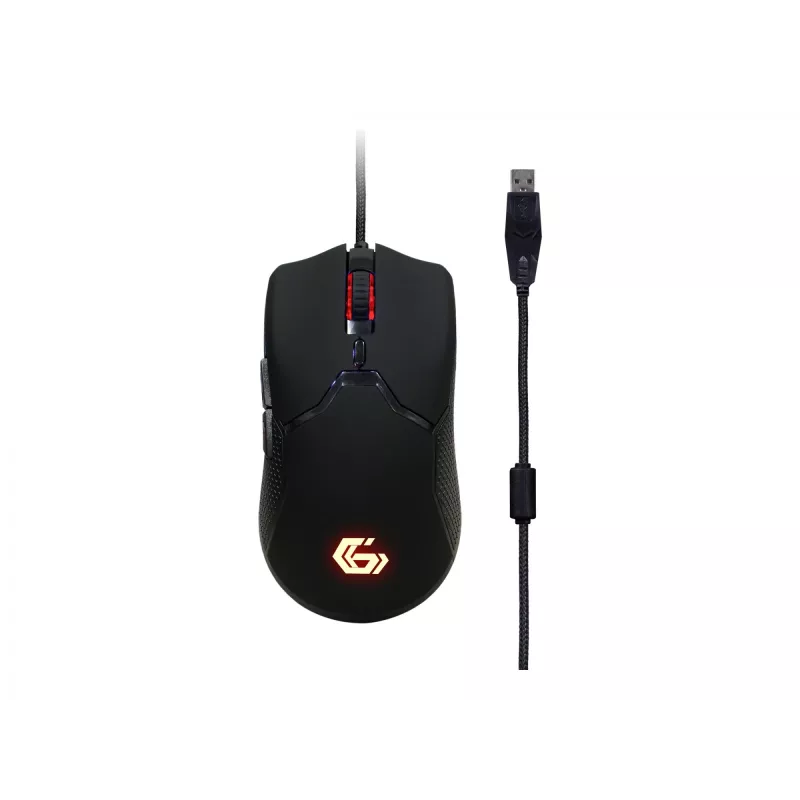 Gaming-Tastatur GEMBIRD GGS-UMGL4-01, Vollgröße, USB, QWERTY, 104 Tasten, US-Englisch, mit Maus, schwarz