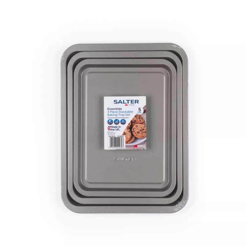 Backblech-Set Salter BW13674 – 3-teilige antihaftbeschichtete Backbleche