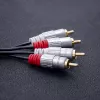 Audiokabel Qoltec 52337 2 m 2 x RCA Schwarz