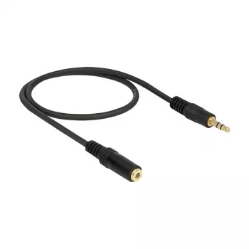 Audiokabel 3,5 mm M-F DeLOCK 83762 0,5 m Schwarz