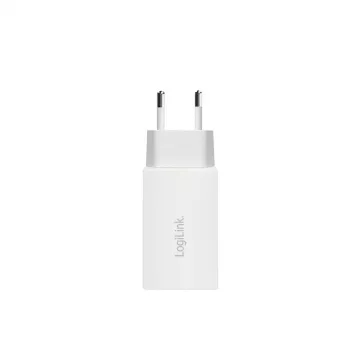 Dualer USB-Steckdosenadapter 65W, 2xUSB-C, weiß
