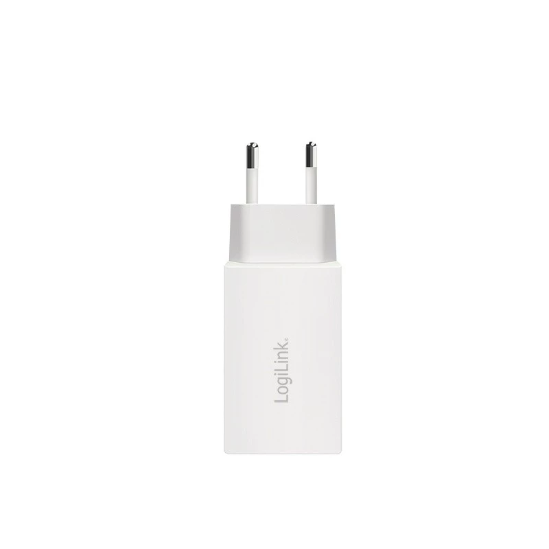 Dualer USB-Steckdosenadapter 65W, 2xUSB-C, weiß