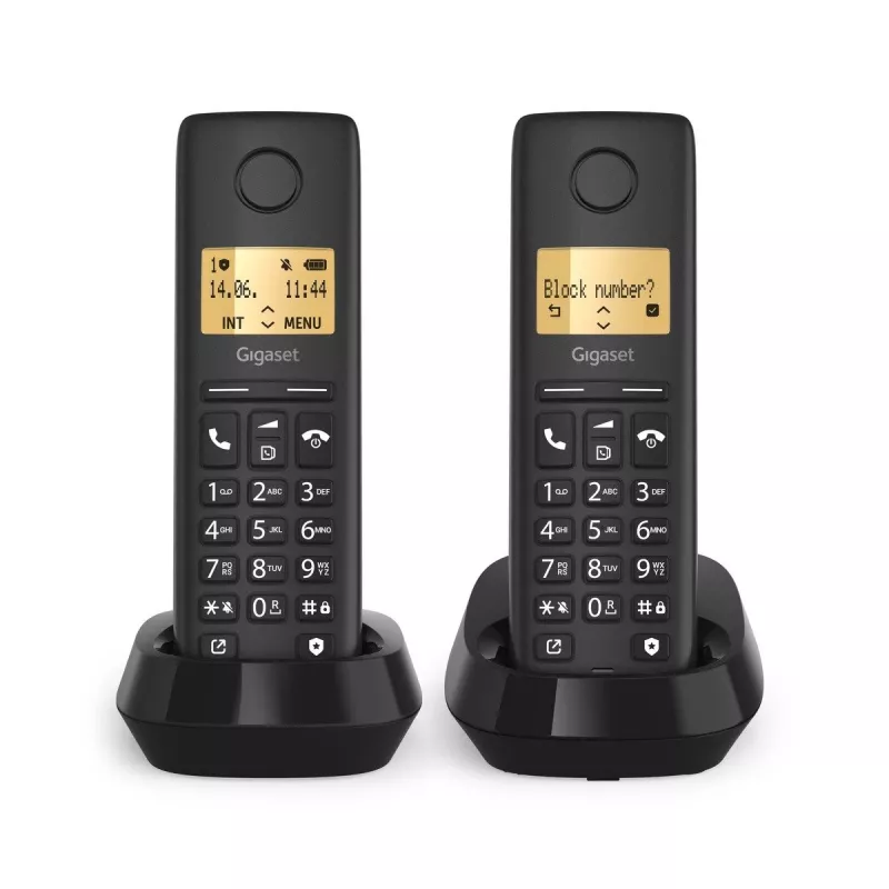 Gigaset Pure 100 Duo — schnurloses Telefon, DECT-Mobilteil-Paar mit Basisstation