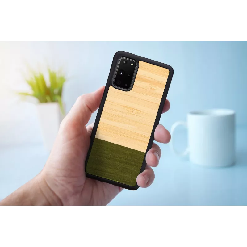 Handyhülle Man and Wood für Samsung Galaxy S20+ – Bambus, forest Schwarz
