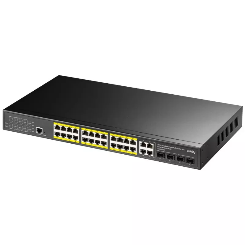Managed Switch Cudy GS2028PS4 L2 Gigabit Ethernet 24 Ports PoE 1U Schwarz