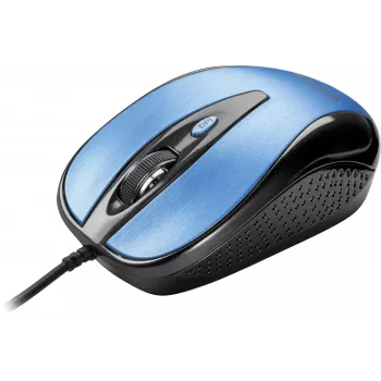 USB-Kabelmaus, 4 Tasten, optisch, symmetrisch, Blau