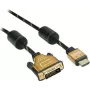 Roline Gold - Videokabel - Dual Link - HDMI / DVI - DVI-D (M) auf HDMI (M) - 1 m - Geschirmt - Schwarz, Gold - 4K-Unterstützung