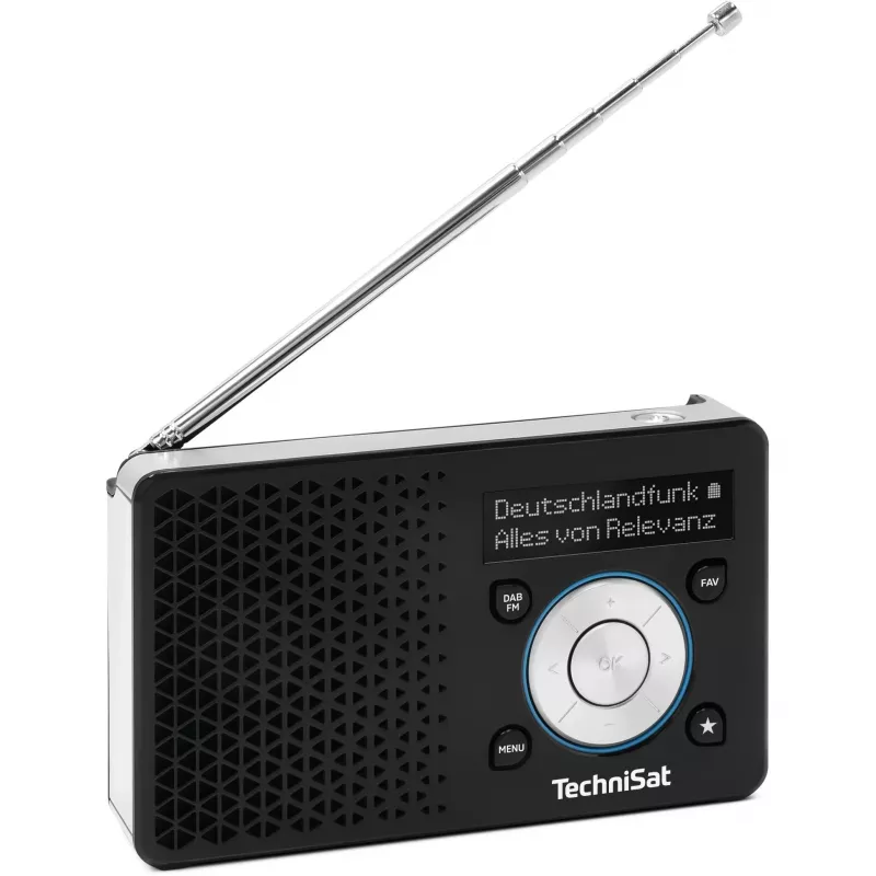 Tragbares Radio TECHNISAT DIGITRADIO 1 A — DAB+/FM, OLED-Display, USB-C, 3,5-mm-Kopfhörer, 1 W, schwarz/silber