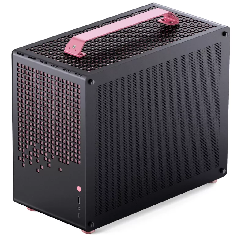 Jonsplus MATX Handle Case Z20 Schwarz-Pink – Mini/Micro/Flex-ATX Gehäuse mit Tragegriff