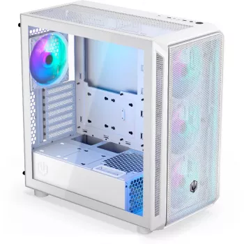 Endorfy Arx 700 ARGB PC-Gehäuse, Midi-Tower, ATX, Tempered Glass - inklusive 4x 140-mm-ARGB-Lüfter, Weiß (EY2A017)
