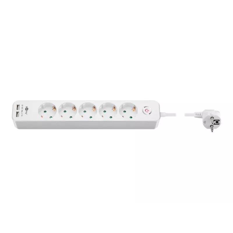 Steckdosenleiste Goobay 5-fach mit Schalter und USB