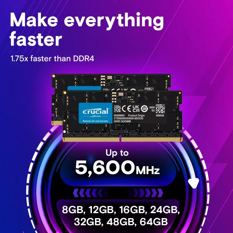 Notebook memory DDR5 SODIMM 64GB(1*64)/5600 CL46