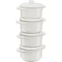 Staub Mini Cocotte Set 4-teilig Rund, Keramik, Elfenbein-Weiß (1009383)