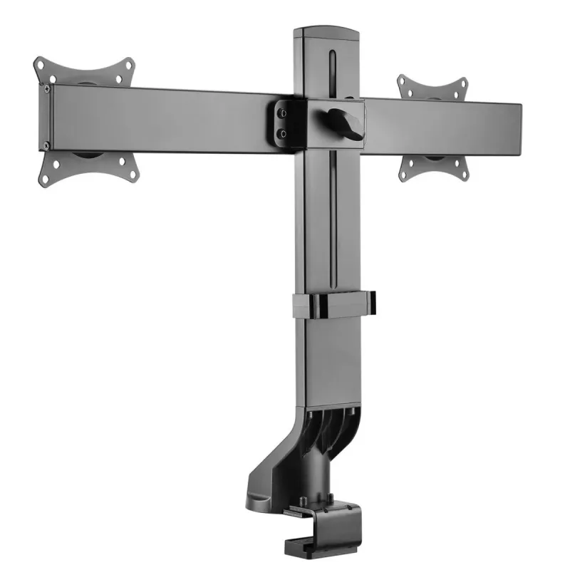 Monitorhalterung MACLEAN MC-854 für zwei Monitore 17–27 Zoll VESA 75x75 / 100x100, Doppelarm-Tischhalterung