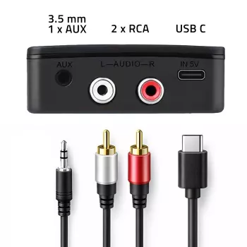 QOLTEC Wireless Audio HiFi Sender/Empfänger Modell 56981 — Bluetooth/Line-In Audio-Bridge