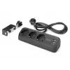 Mehrfachsteckdose DIGITUS 3-fach mit 2×USB-A & 1×USB-C, 3 AC-Steckdosen Typ E/F, 1,5 m Kabel, schwarz