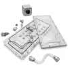 Distroplate ek water blocks EK-QuantumX Loophole D5 PWM silber — Verteilerplatte für D5-Pumpe, silberne Oberfläche