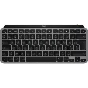 Logitech Master Series MX Keys Mini for Mac – Tastatur – kompakt – hintergrundbeleuchtet – Kabellos – Bluetooth LE – AZERTY – Französisch – Space Gray (920-012646)