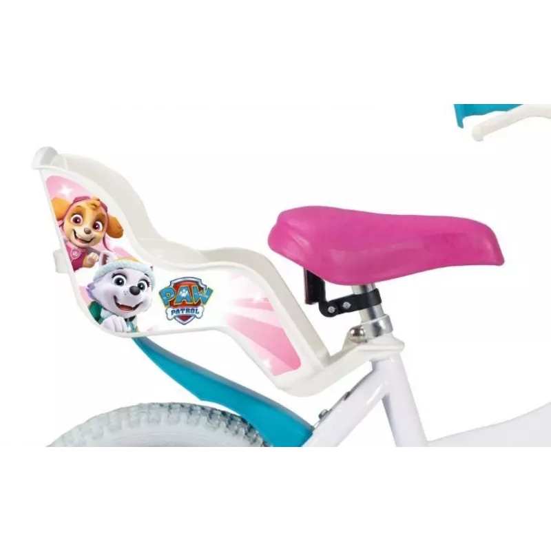 Kinder-Citybike Toimsa PAW PATROL 14 Zoll Stahl, aufblasbare 14-Zoll-Räder, Vorder-/Hinterrad-Felgenbremsen, Korb, Puppensitz, Stützräder