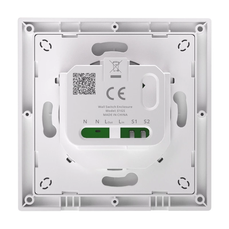 Wandschaltergehäuse Sonoff E1GS mit Neutralleiteranschluss für Einfachinstallation