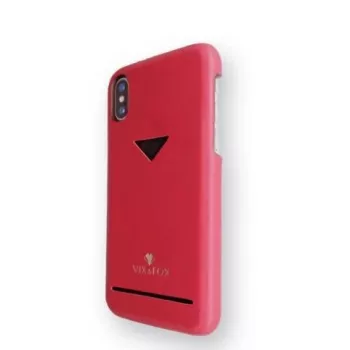 Card Slot Back Shell VixFox für iPhone X/XS — rubinrot, Rückseitenabdeckung mit integriertem Kartenfach